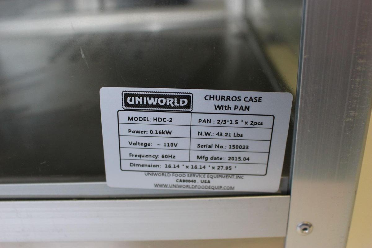 Used Brand New Uniworld Churro Case with Pans/ Counter Top Food Display