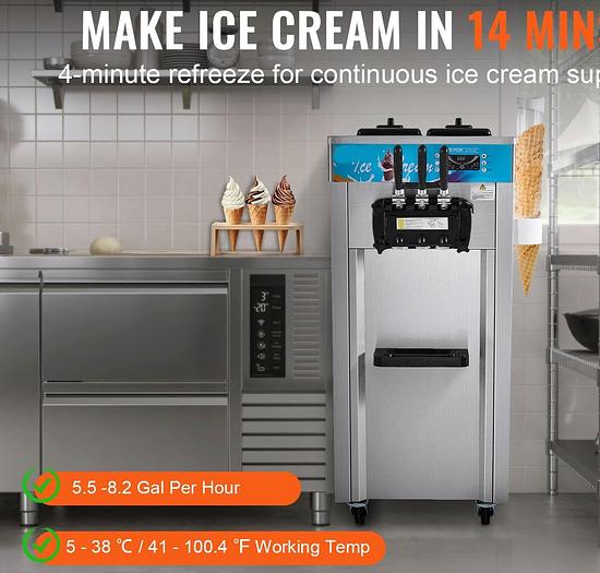 3 FLAVOR SOFT SERVE MACHINE -