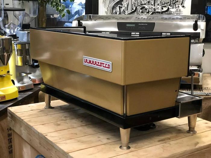 Refurbished LA MARZOCCO LINEA CLASSIC AV 3 GROUP GOLDEN BROWN ESPRESSO COFFEE MACHINE CAFE