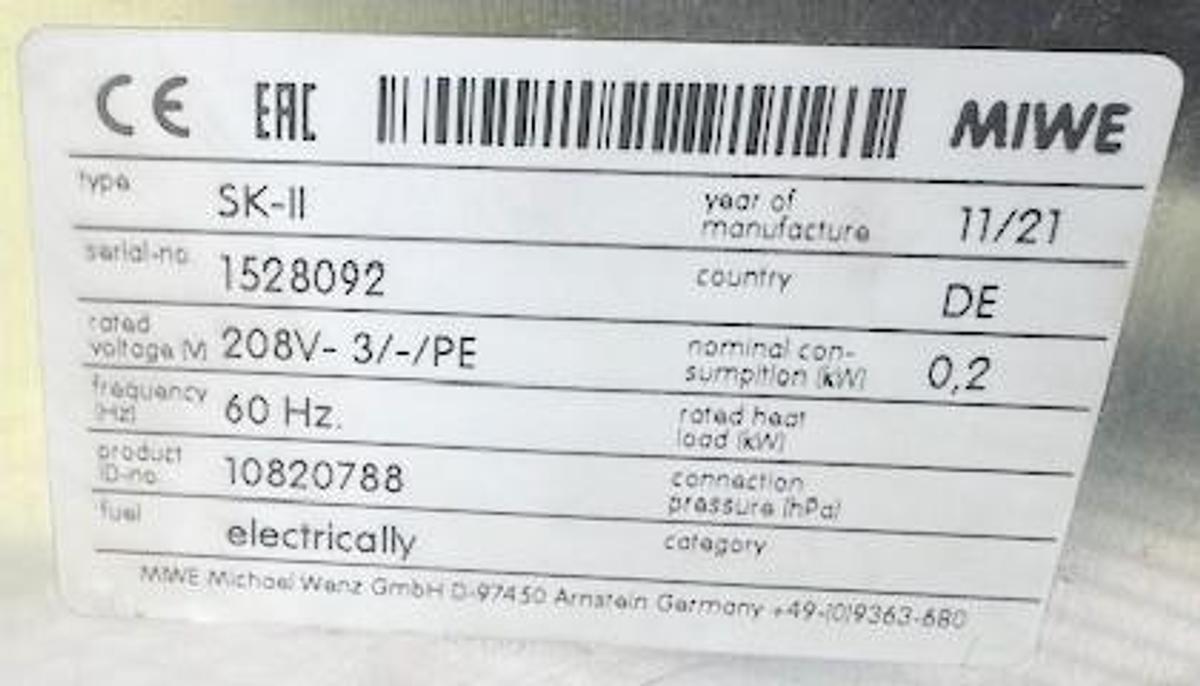 Refurbished MIWE BAKING OVEN - only used twice on a baking show