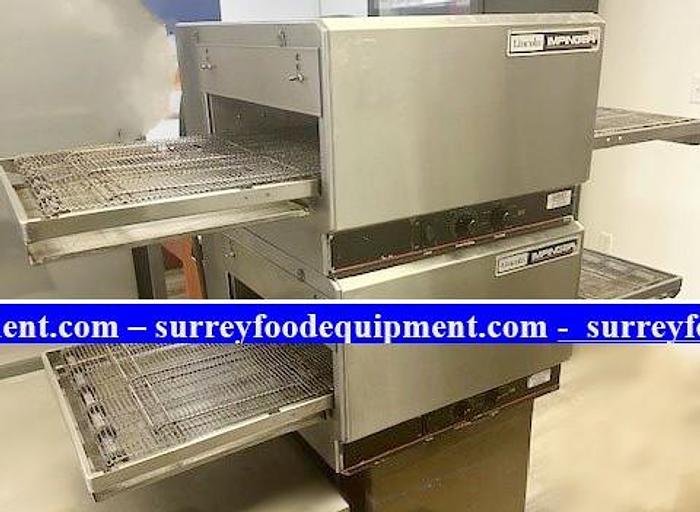 Refurbished Lincoln 1301 double stacked pizza ovens electric