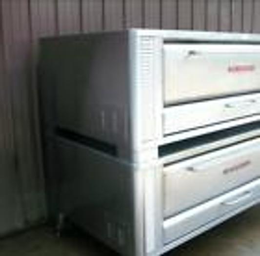 Refurbished 2 BLODGETT 1060 HIGH BTU 120K NATURAL DECK GAS DOUBLE PIZZA OVEN WITH NEW STONE