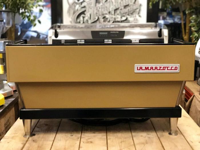 Refurbished LA MARZOCCO LINEA CLASSIC AV 3 GROUP GOLDEN BROWN ESPRESSO COFFEE MACHINE CAFE