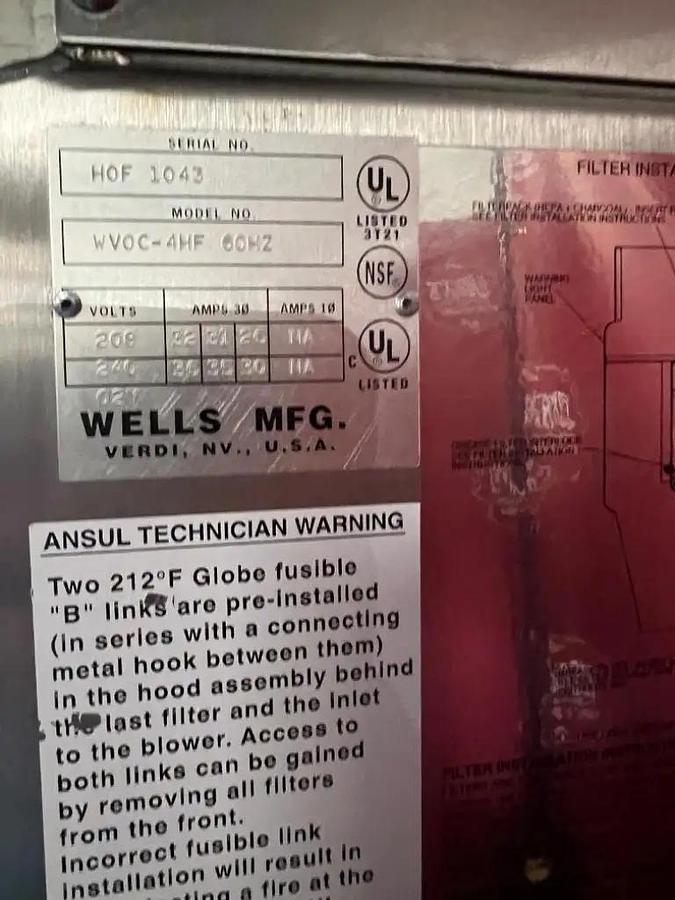 Used Wells wvoc-4hf ventless 4 burner electric stove and oven