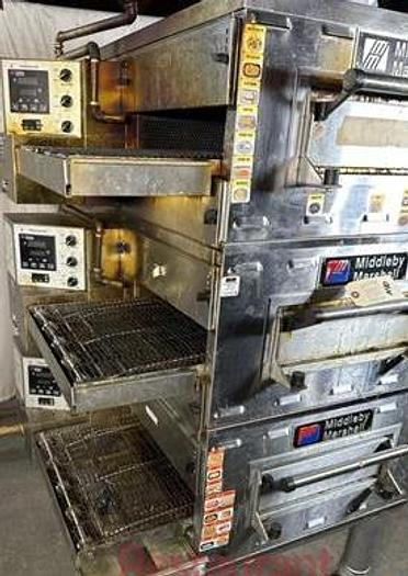 Used Middleby Marshall PS528G Triple Stack Gas Conveyor Oven