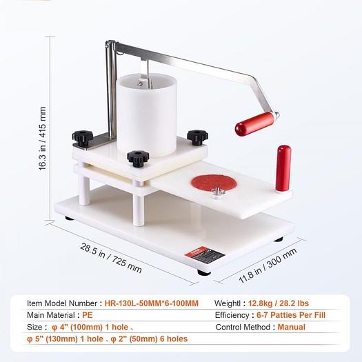 Used 4.3" Commercial Burger Patty Maker Hamburger Meat Press Forming Machine