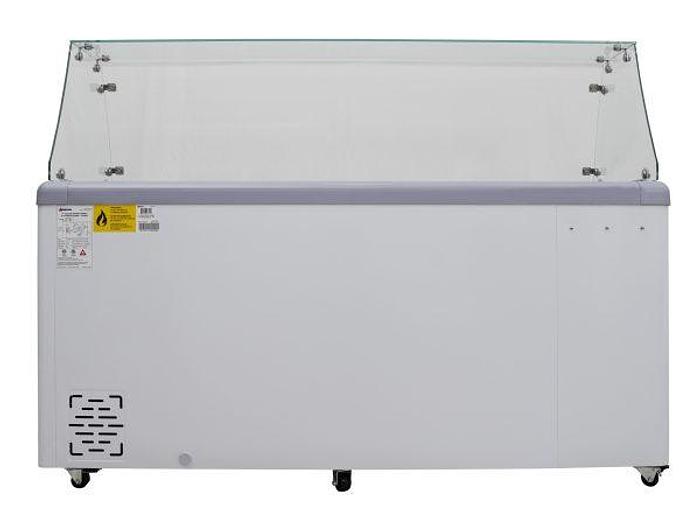 71″ Thirteen Pan Gelato Dipping Cabinet with Flat Sneeze Guard and Pans