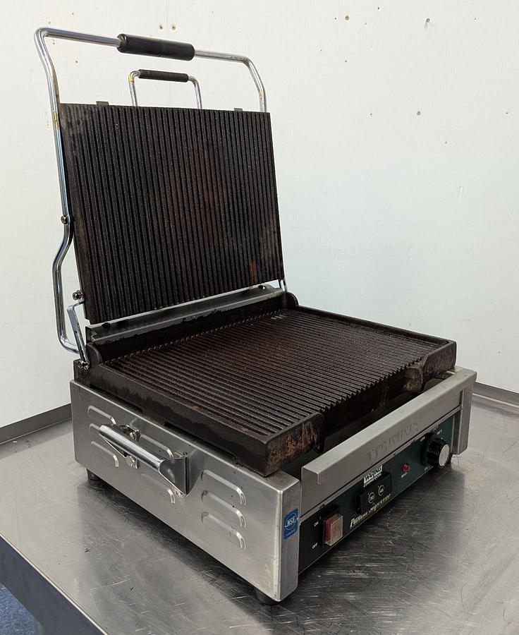 Used Waring WPG250TC Grooved Top & Bottom Panini Sandwich Grill