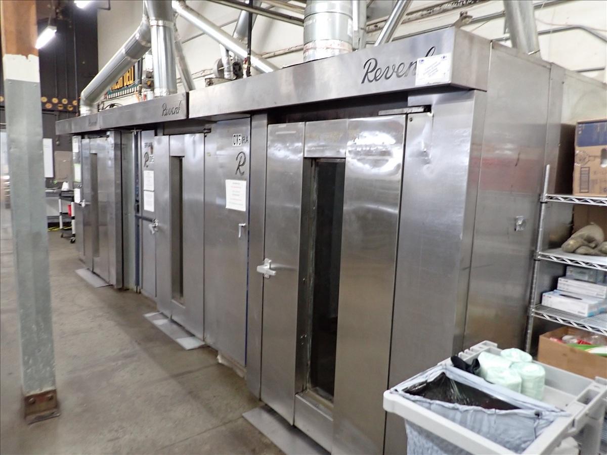 Used (3) REVENT NATURAL GAS ROTARY TRAY OVENS