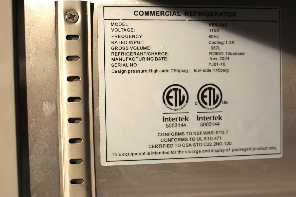 Kalifon Pizza Prep Table - Scratch & Dent - Model: KBR-64B - 67" Wide  - super special