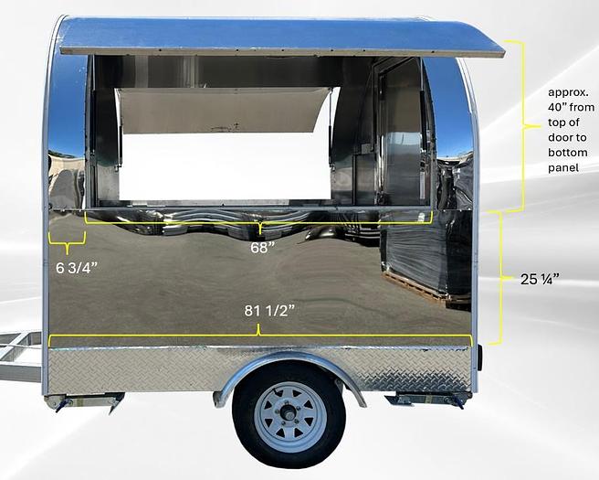 77 in Billy Food Vending Trailer Mobile Concession Both windows FT27