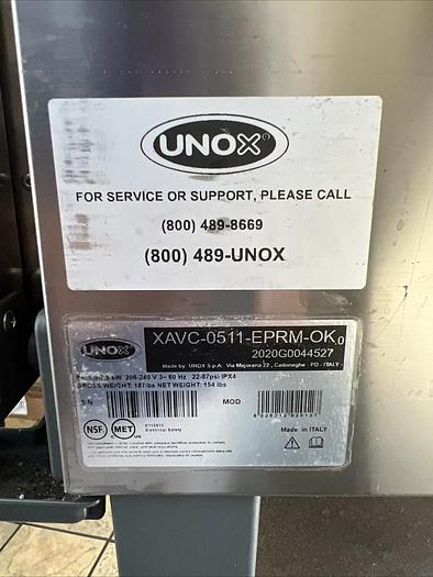 Used UNOX XAVC-0511-EPRM-OK   OVEN