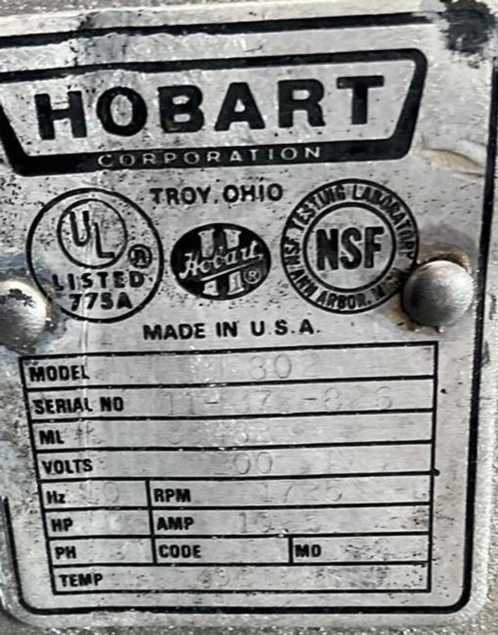 Used Hobart 80 qt mixer - moel M802