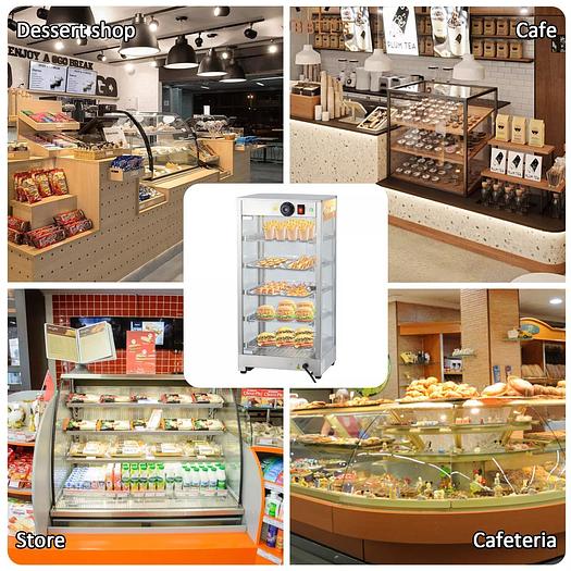 Commercial Food Pizza Pastry Warmer Countertop Display Case 3-Tier / 5-Tier 23" x19" x 34" high