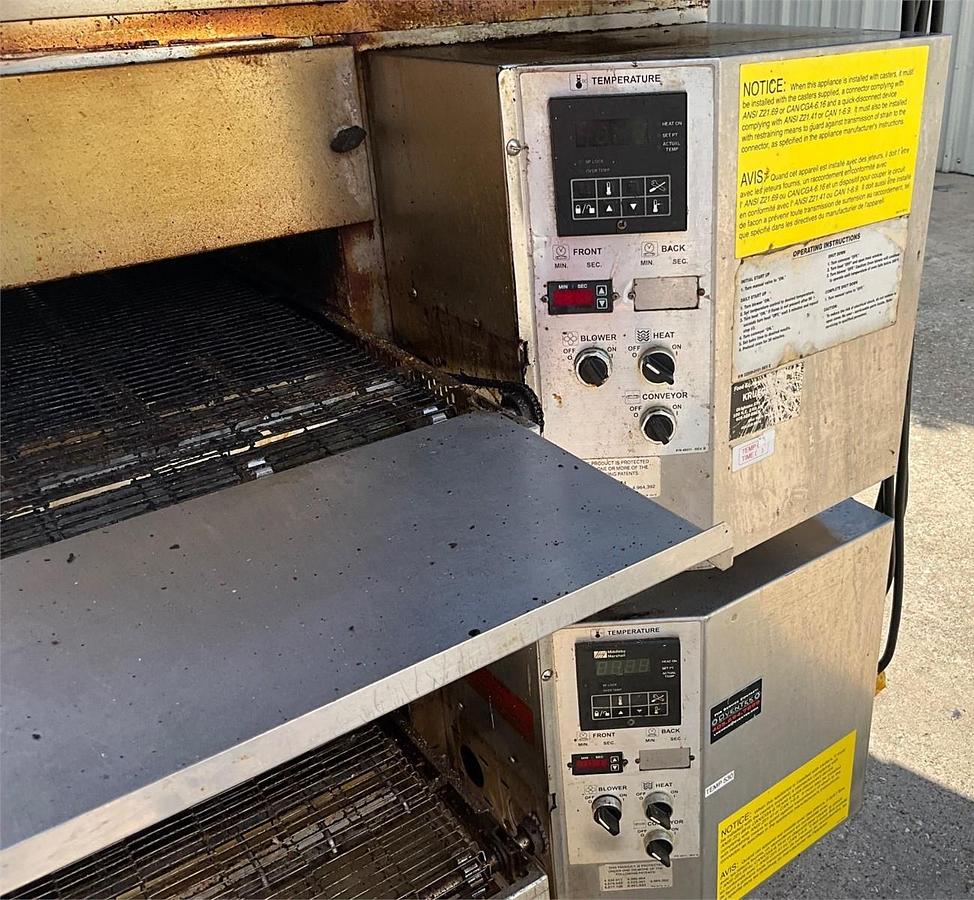 Refurbished Middleby Marshall gas triple stack conveyor ovens