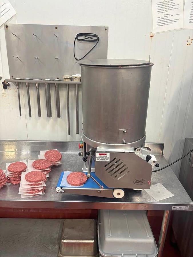 Used Biro hamburger patty machine -SEE VIDEO - WORKS GREAT -35 burgers per minute