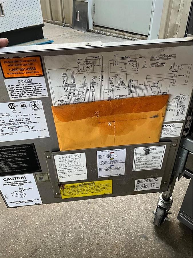 Used Frymaster gas fryer with filtration systems