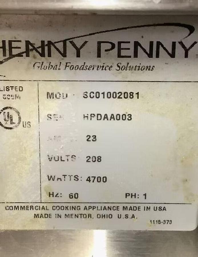 Used Henny Penny SCO-100 Cook and Hold Oven