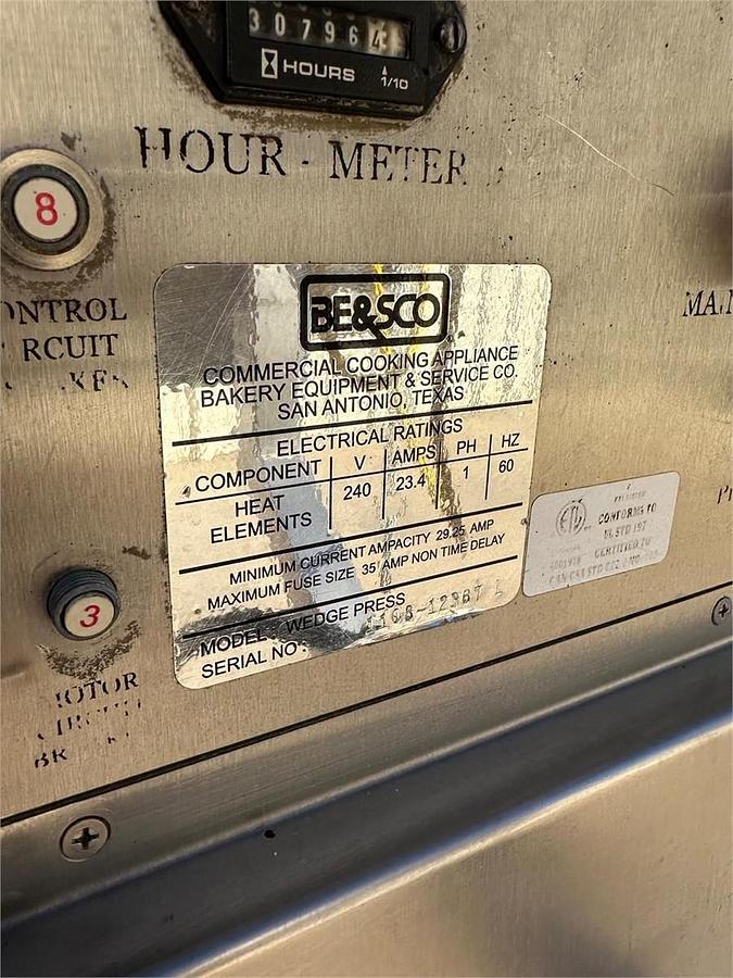 Used Be&sco Beta Max tortilla press and oven