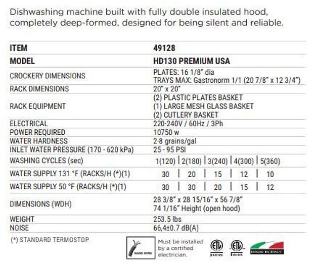 Krono double wall pass thru dishwasher