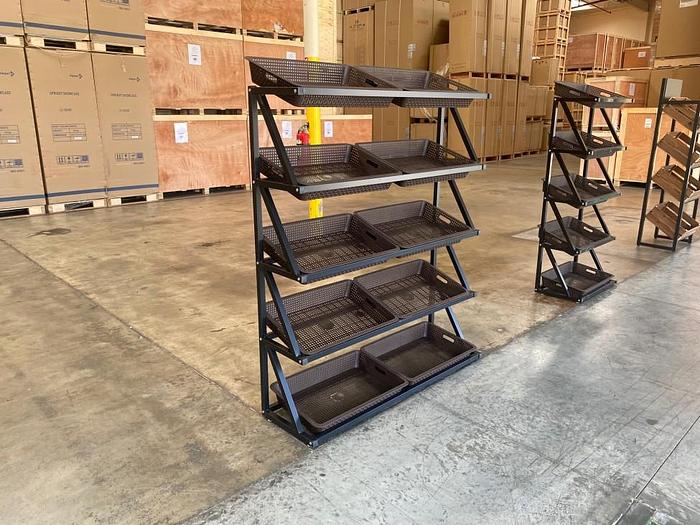 Fruit rack fruit shelf vegetable supermarket Display -10 Baskets -SEE VIDEO