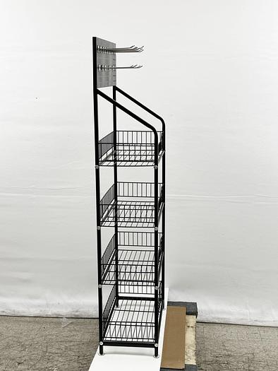 4 Shelfs Angled Mobile Merchandising Rack display - SEE VIDEO