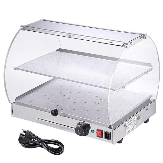 Commercial Countertop 20x16x15" Food Warmer Curved Acrylic Display Cabinet Case