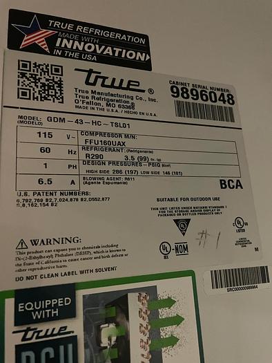 Refurbished 2 Door Glass Cooler | True | Model # GDM-43-HC-TSL-01