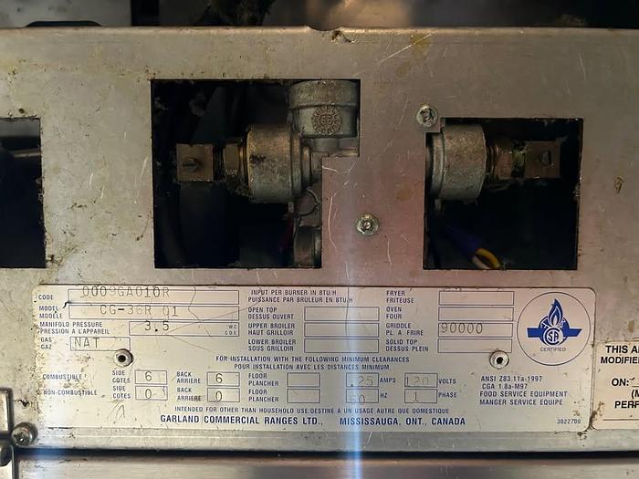 Refurbished High-end Garland 36" Thermostatically Controlled Griddle w/ Stand Model CG-36R