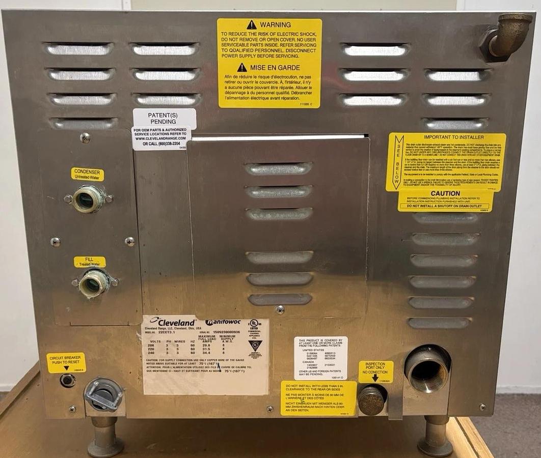 Used Cleveland 22CET3.1 Countertop SteamChef 3 Electric Steamer **GREAT CONDITION**