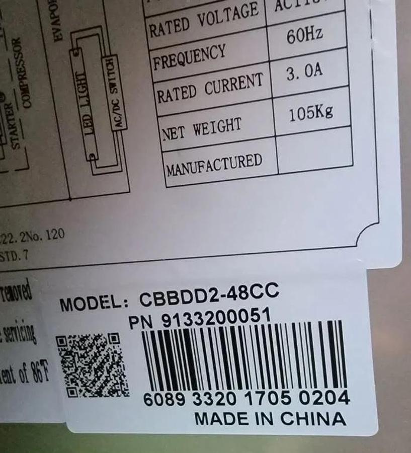 Used EFI CBBDD2-48CC Back Bar Cooler