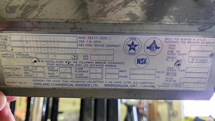 Refurbished Garland GTGG60-GT60M Gas Griddles -GREAT FOR BREAKFAST MENUS