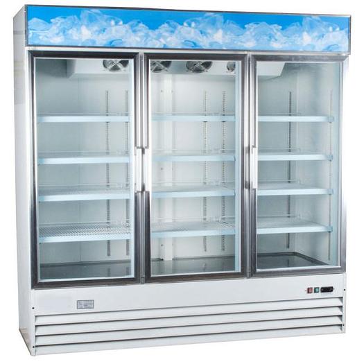 79" Swing Glass Door Black or White Merchandiser Refrigerator