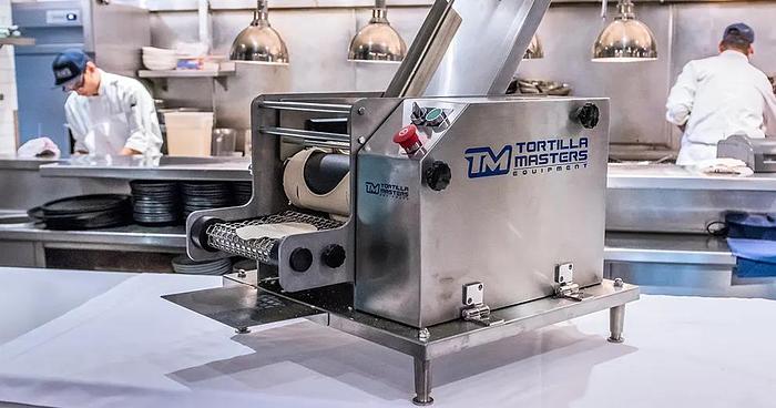Refurbished Tortilla Masters TM105 Tabletop Tortilla Making Machine and New Cutter