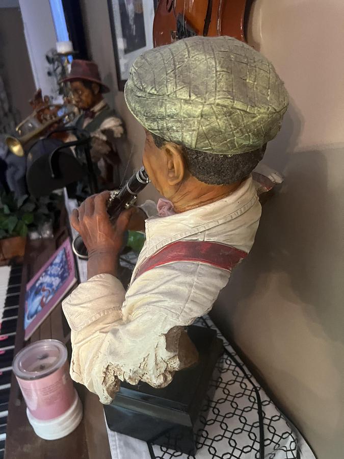 Used Decor item - Clarinet Player - ghostly -OPEN TO OFFERS