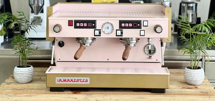 Refurbished LA MARZOCCO LINEA CLASSIC AV 2 GROUP ESPRESSO COFFEE MACHINE BAR - PINK & GOLD