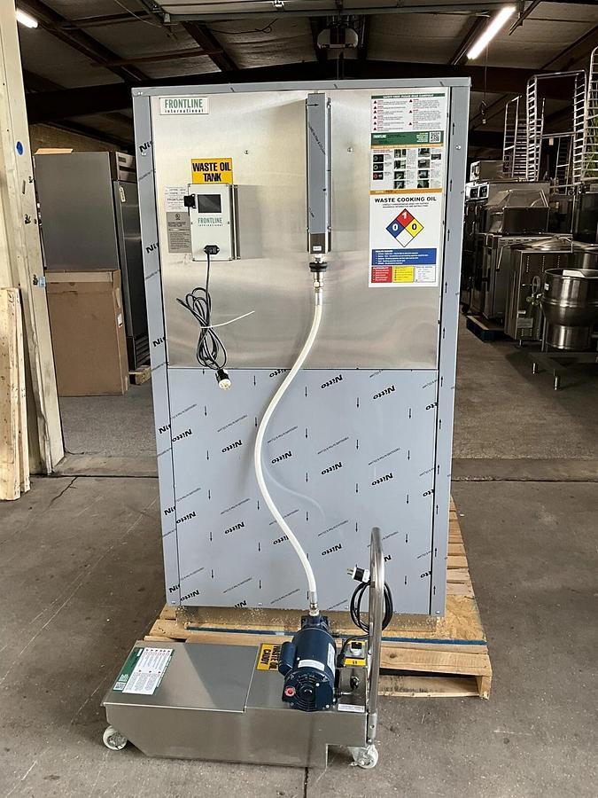 Used Frontline International 10SS 75" grease filter and oil tank Storage 4073SQDC