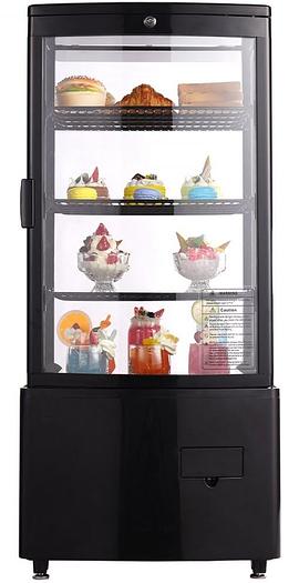 Refrigerated Display Case, 3 Cu.Ft./85L Countertop Pastry Display Case, 3-Tier