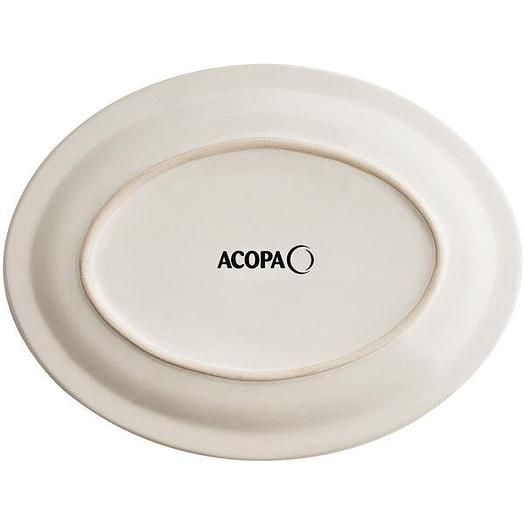 Acopa 12 1/2" x 10 1/4" Ivory (American White) Narrow Rim Oval Stoneware Platter - 12/Case