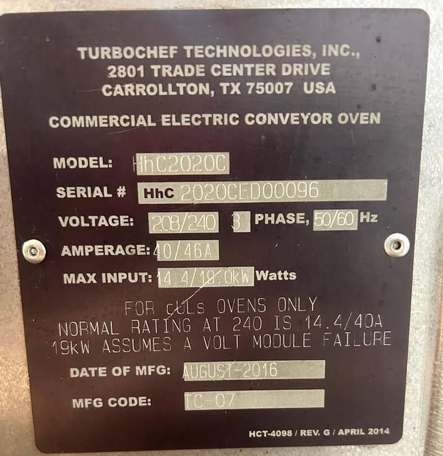 Used Turbochef Stackable Hi-Speed Conveyor Ovens