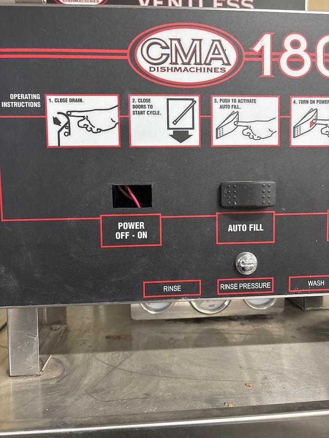 Used CMA Dishmachines 180 Ventless High-Temp Door-Type Commercial Dishwasher
