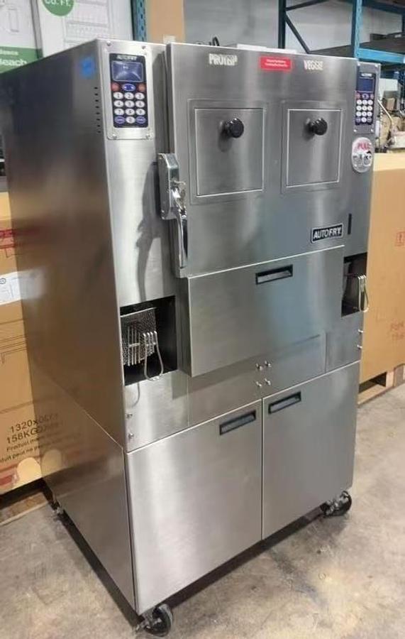 Used AutoFry MTI-40 series commercial deep fryer - double ventless grease fryer