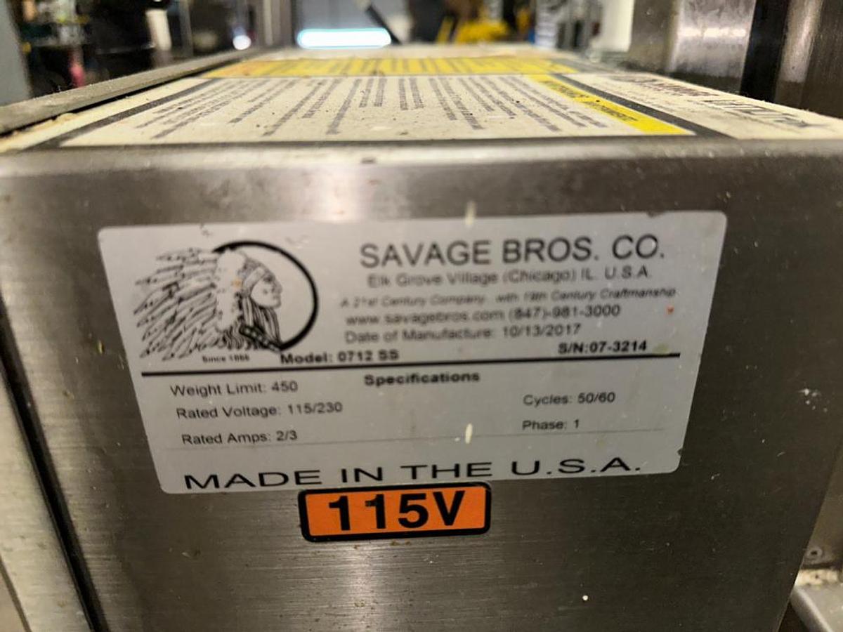 Used Savage Brother 0712 SS STAINLESS STEEL  bakery Bowl kettle lift - 