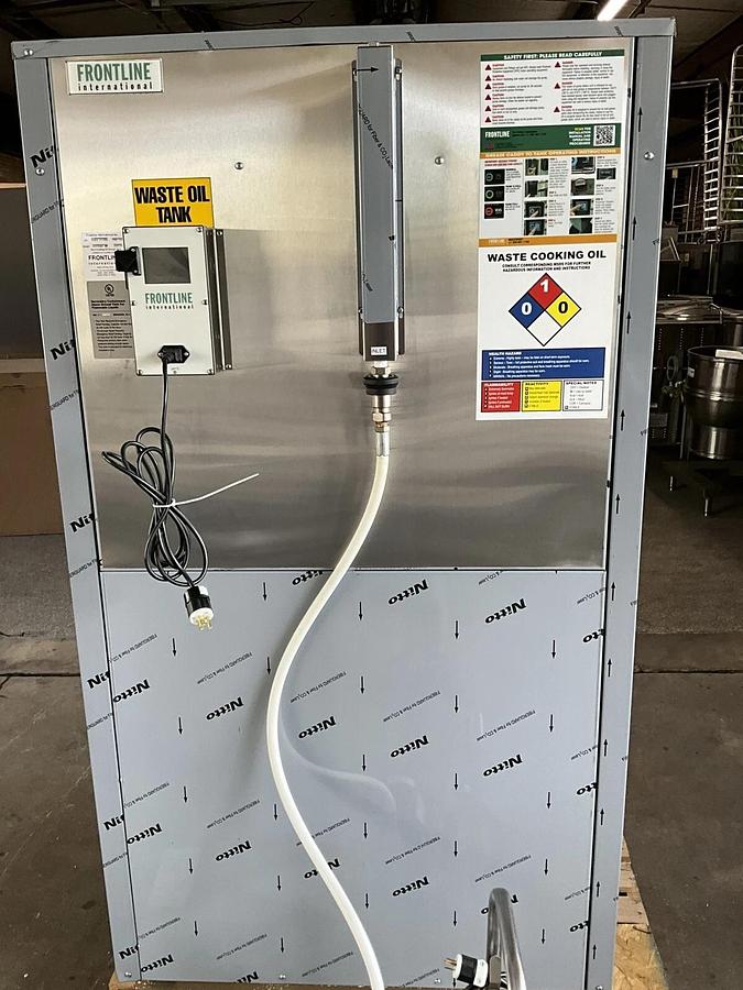 Used Frontline International 10SS 75" grease filter and oil tank Storage 4073SQDC
