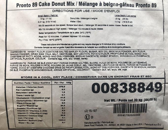 Mini Donut Mix - 50 LB BAG