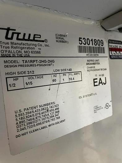 Refurbished 4 Glass Door Cooler | True | Model # TA1RPT-2HG-2HG - PASS THRU