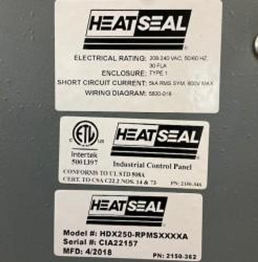 Used 2018 Heat Seal Heat Seal Combo Shrink System With Sealer HDX250