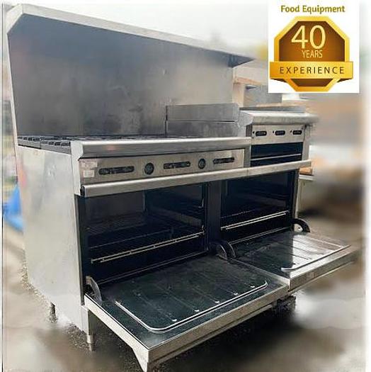 Used Wolf combo Gas range - 2 ovens - 6 burners - 24" flat top grill with broiler
