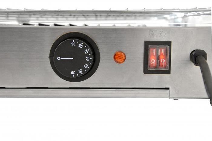  28-inch Countertop Display Warmer with 2 Front and 2 Rear Hinged Doors