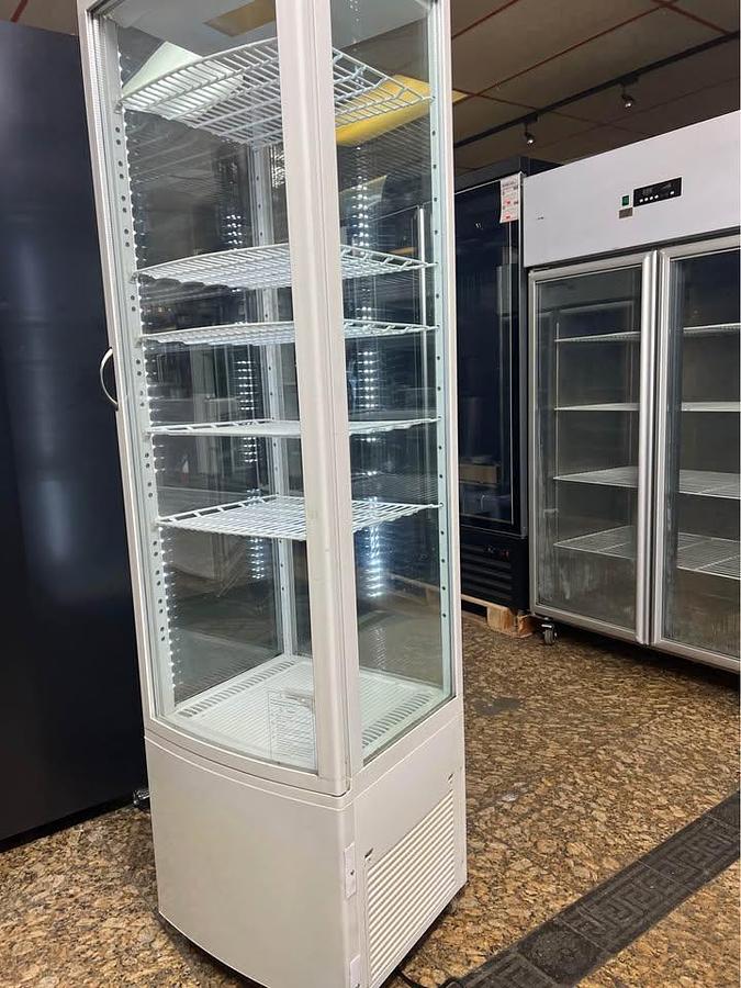 Used Glass 4 sided display refrigerator - great for impulse sales - see video